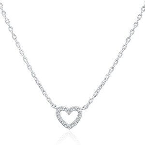 14K Gold Plated Cubic Zirconia Heart Necklace | Layered Necklaces | GolD